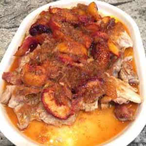 chicken and peaches