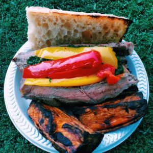 steak sandwich with chimichurri