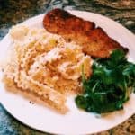 chicken cutlets and cacio e pepe