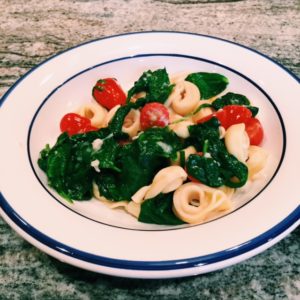 tortellini with spinach garlic and tomato