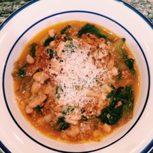 sausage and beans with garlic and escarole