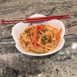 spicy asian noodle and chicken salad