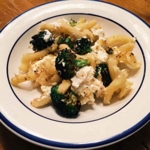 oven roasted broccoli and pasta