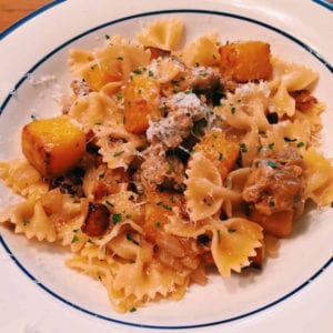 farfalle with sausage and butternut squash