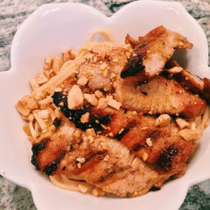 thai pork noodle bowl