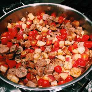 one skillet italian sausage and potatoes