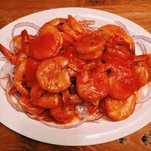 shrimp in buttery hot sauce