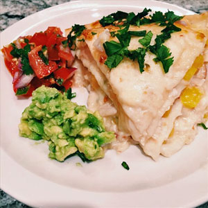 chicken quesadilla pie