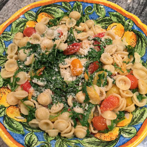 orecchiette with cherry tomatoes and arugula