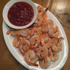 roasted shrimp with cocktail sauce