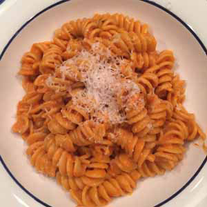 fusilli in spicy vodka sauce