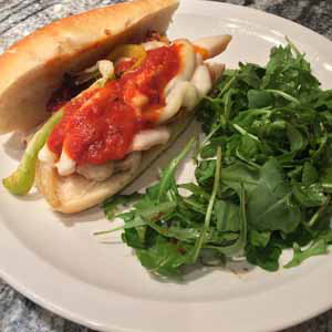 hot italian chicken sausage sandwiches