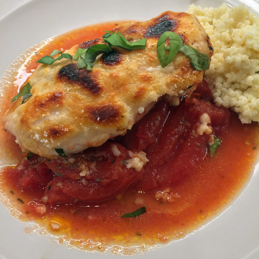 baked chicken with parmesan and tomatoes