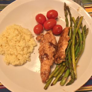 balsamic chicken with asparagus and tomatoes
