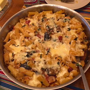 cheesy eggplant and rigatoni