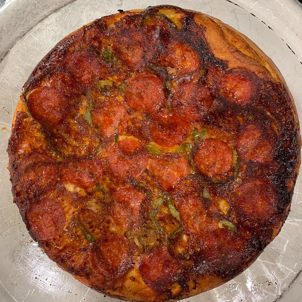 upside down one pan pizza